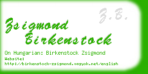 zsigmond birkenstock business card